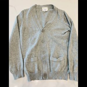 Crewcuts factory Grey l/s cotton cardigan. Sz 6-7
